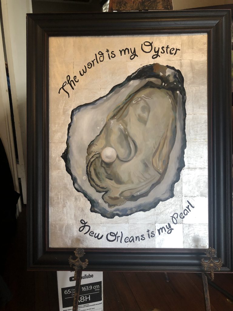 The world is my Oyster, New Orleans is my Pearl original painting by Camille Barnes